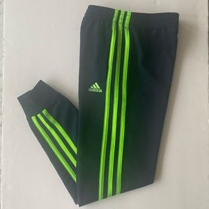ADIDAS Kids Training Pants in Navy/Lime size 7X.